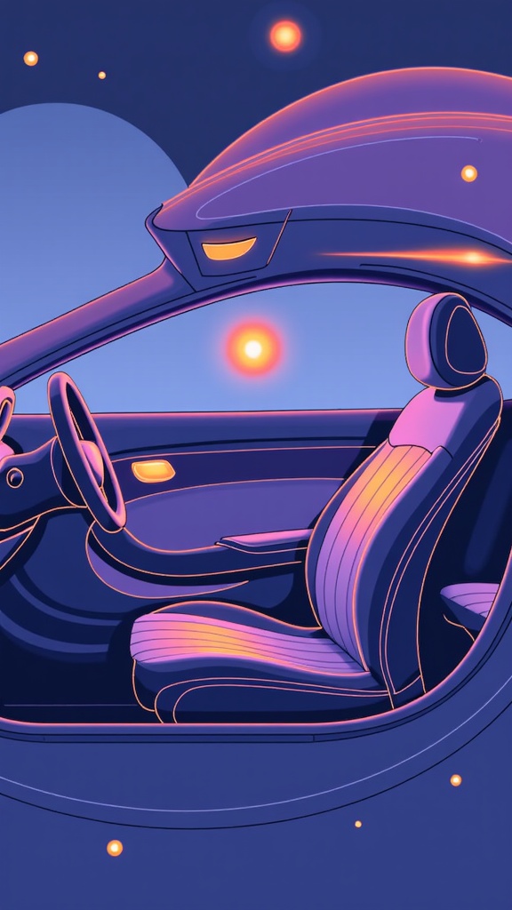 Simple Icon Idea (for the illustration concept series): A stylized outline of a car interior or seat with a subtle, flowing line representing comfort, intertwined with a small, glowing orb or abstract 'AI' symbol to signify intelligent interaction.