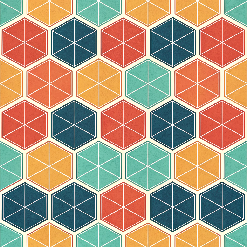 Tessellating Geometric Shapes: Design patterns using fundamental geometric forms (e.g., hexagons, triangles, squares, rhombuses) that tile perfectly, leaving no gaps and thus no waste material when cut.