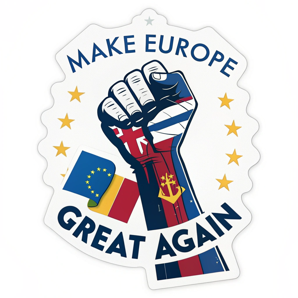 Translate the user's input into English: Make Europe Great Again Sticker - European Unity Fist Sticker.