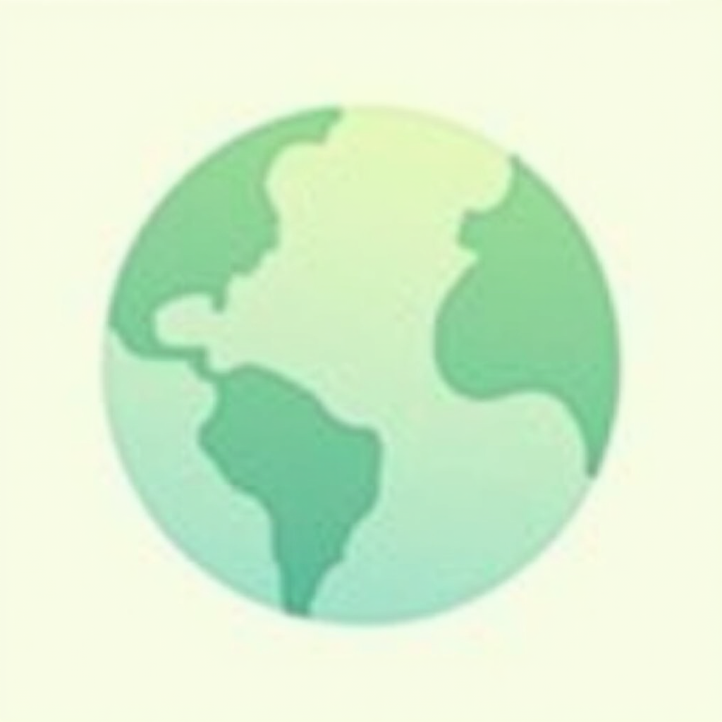 Minimalist Globe T-Shirt Design 5: A stylized globe where one of its meridian lines or a continental shape subtly transforms into a leaf or a recycling arrow, directly linking the Earth image with environmental action.