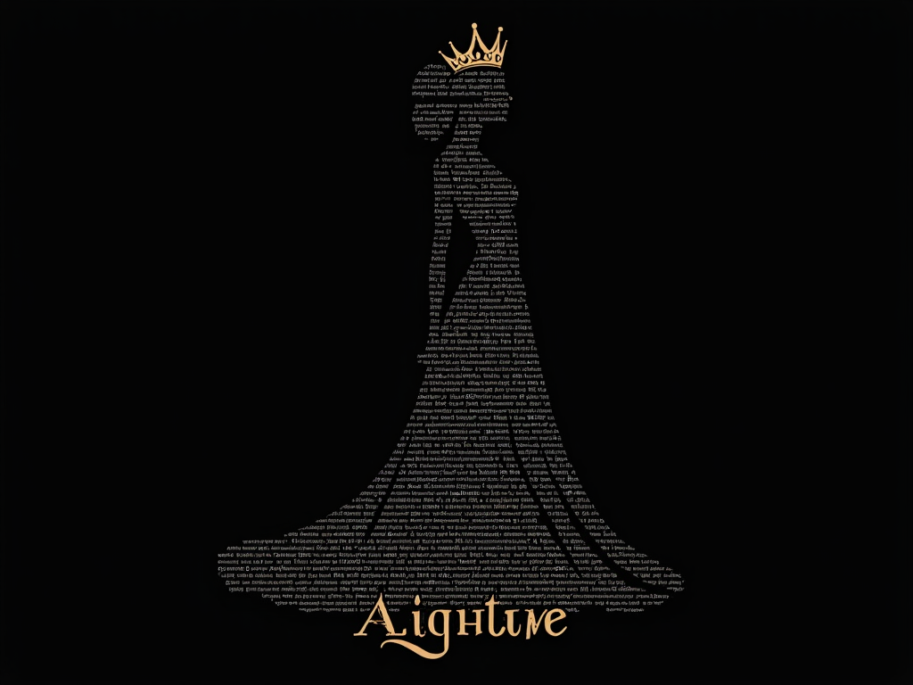 A silhouette of a woman with a flowing gown made of lines of pseudocode or a visually appealing code snippet (e.g., Python). A small, minimalist crown on her head. Text 'Algorithm Queen' could be below or integrated.