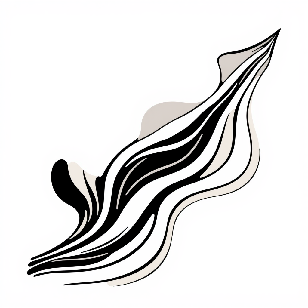 Interwoven fluid lines of varying thickness moving in an upward/forward direction, representing community collaboration and shared growth.