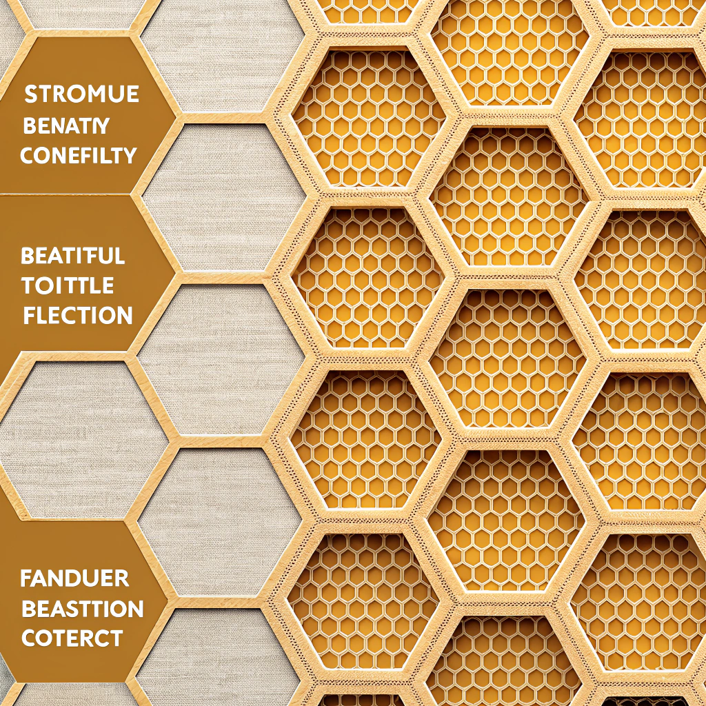 Patterns inspired by honeycomb structures, not just for aesthetics but also to inform textile construction for enhanced strength, insulation, or material efficiency.