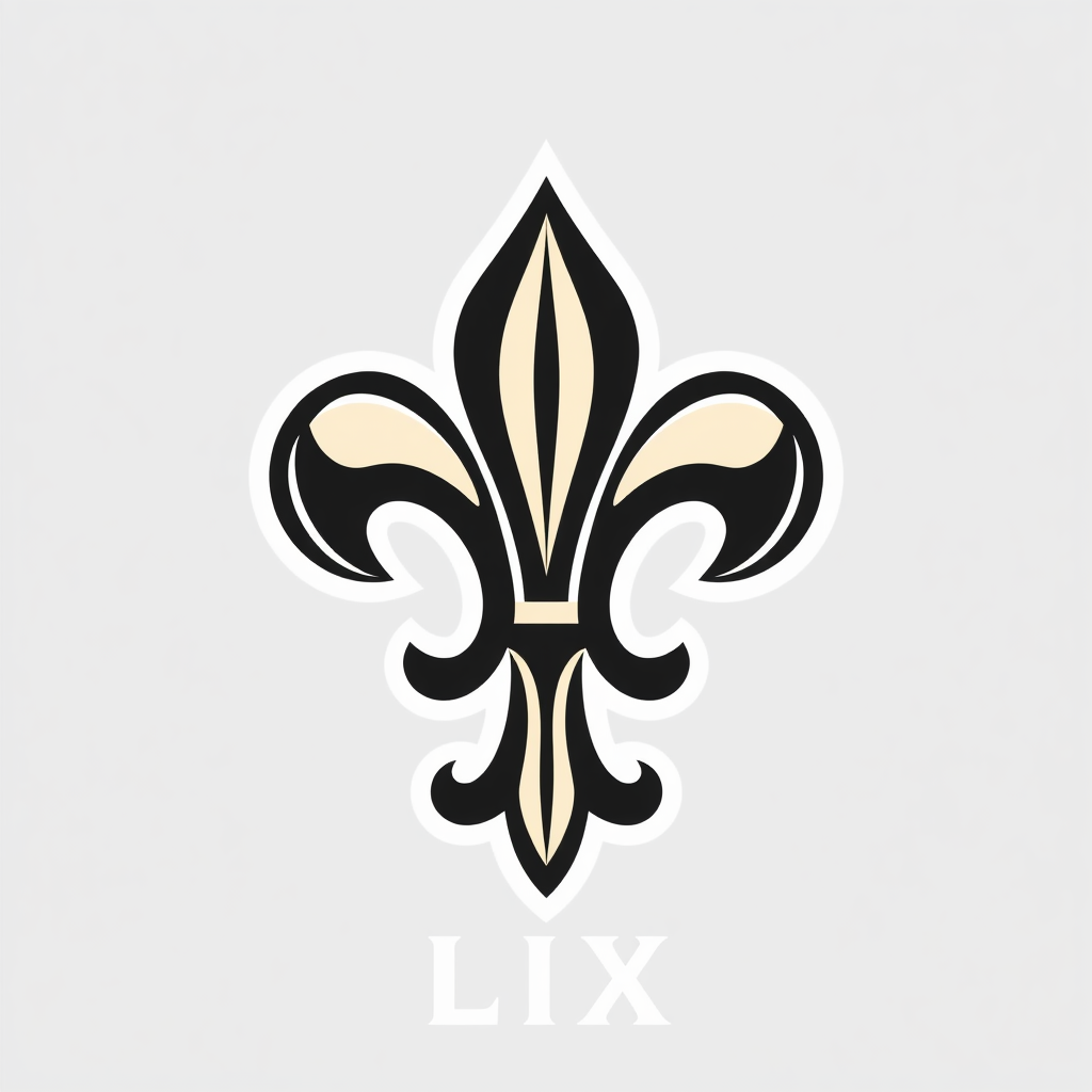 Dynamic Fusion Mark: A single, fluid emblem where the defining curves of a football gracefully transition into the iconic points of a fleur-de-lis, creating a unique, integrated symbol. 'LIX' is positioned to balance the mark.
