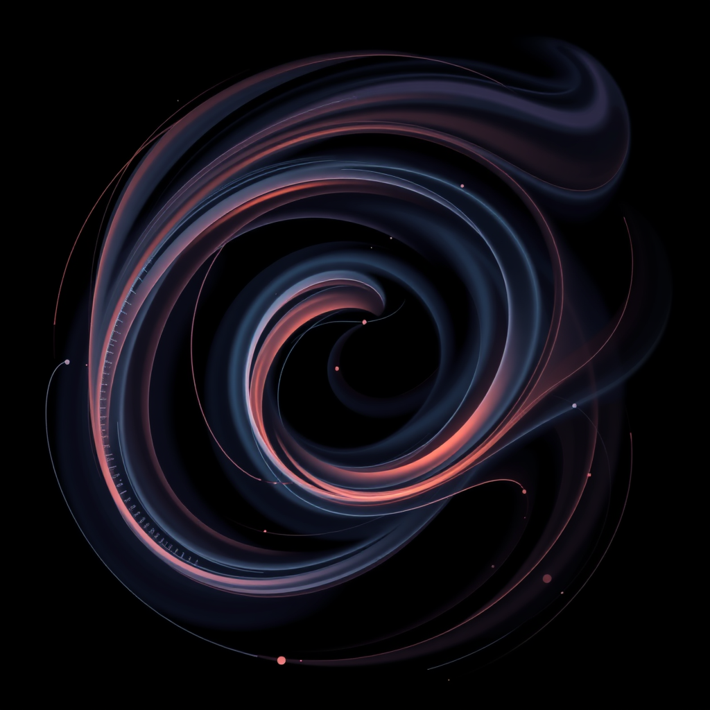 Sub-design Idea 2: Neuro-Digital Swirls - Abstract swirls incorporating subtle geometric elements or pixelated textures, suggesting a fusion of organic fluidity (swirls) and the digital nature of AI, hinting at neural network pathways.