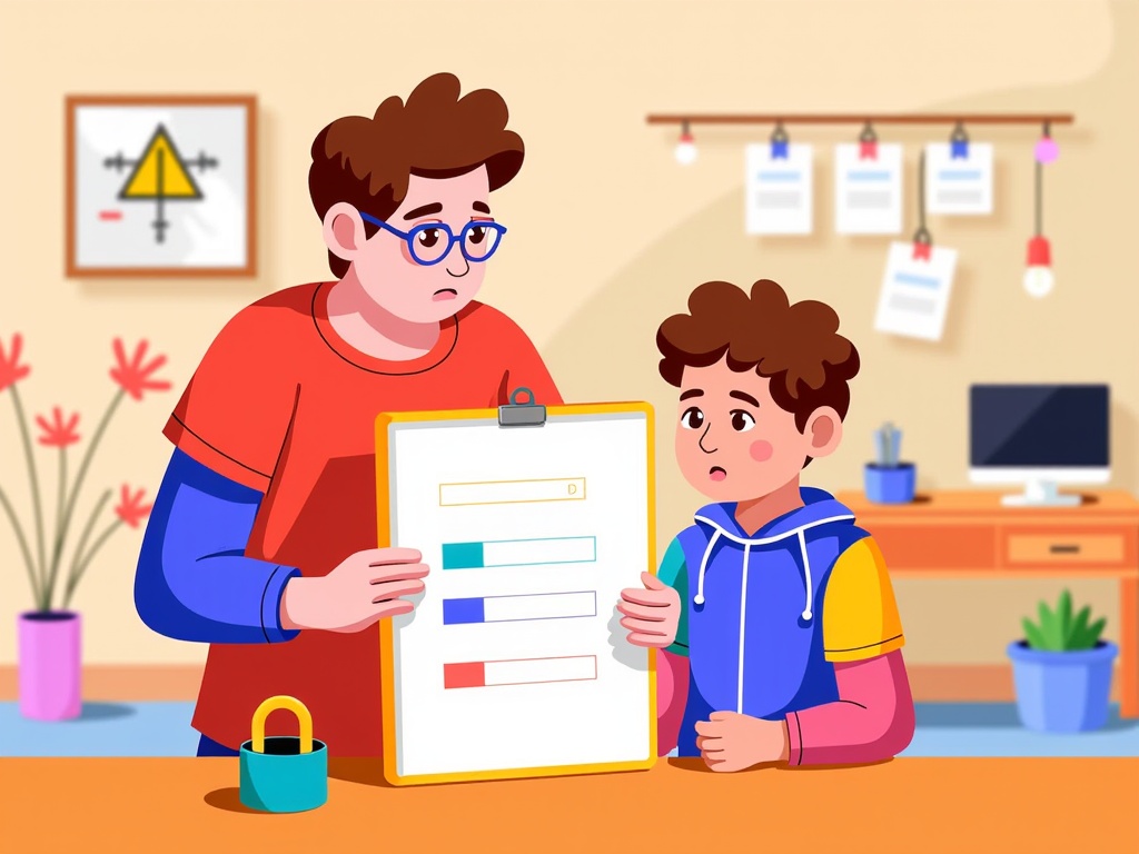 An illustration showing a parent adjusting settings on a digital shield protecting a child browsing online, symbolizing parental controls and filtering.