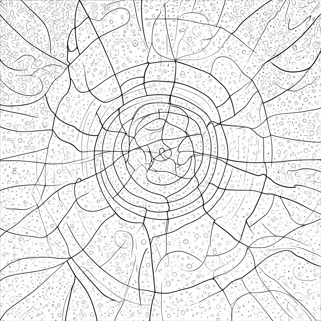 Illustrate a vast, interconnected web or tapestry representing different quantum fields (e.g., electromagnetic, Higgs). Particles like electrons or photons can be shown as localized vibrations, knots, or bright excitations within this fabric. Different textures and patterns can be used for different fields, offering diverse coloring opportunities.