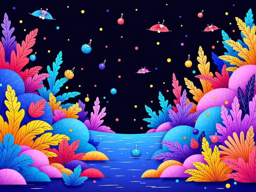 Auditory Flora & Fauna: Visualize sound as an ecosystem of AI-generated plants and creatures. Different frequencies and amplitudes could 'grow' unique bio-luminescent flora or give rise to abstract 'sound creatures' that move and evolve with the audio input.