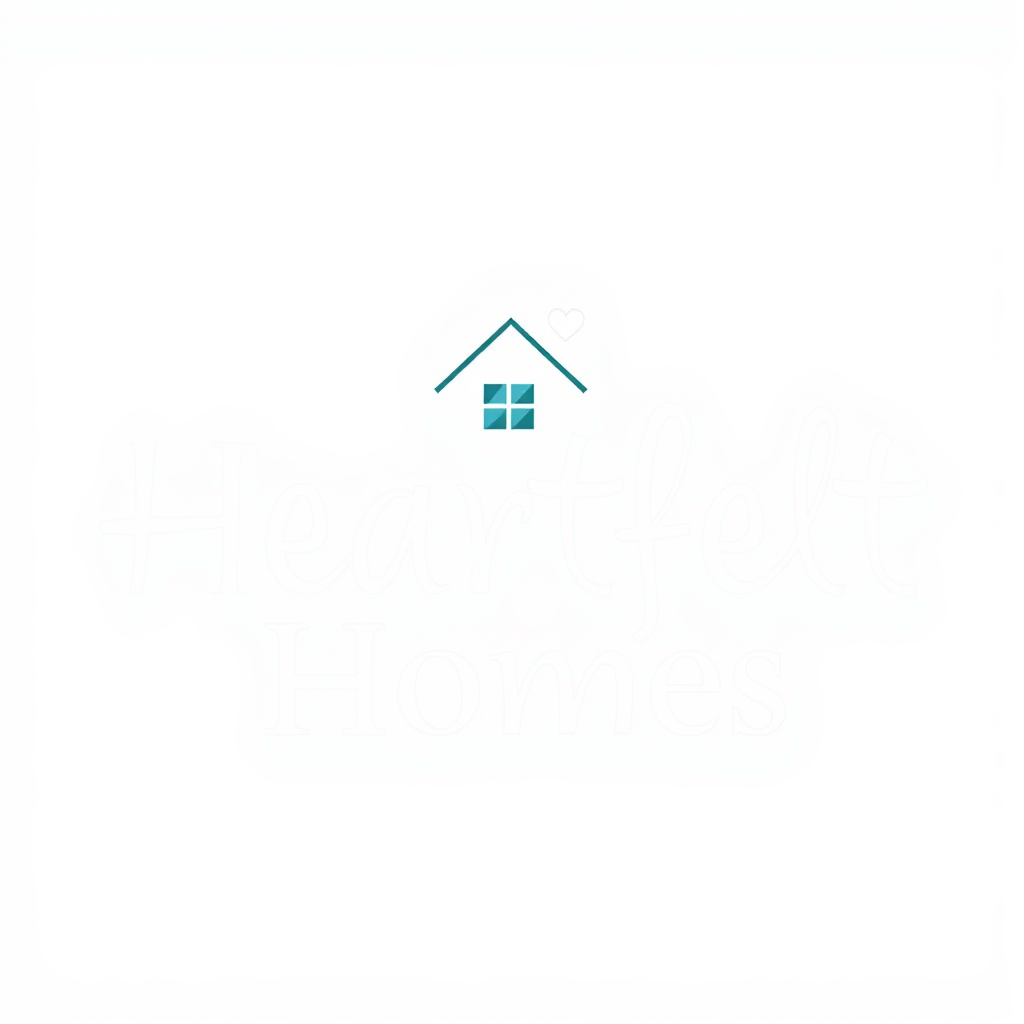 Typography-focused logo with 'Heartfelt Homes' in a friendly, slightly rounded sans-serif font. The 'o' in 'Homes' or 'Heart' could be creatively replaced with a simple, iconic heart shape, or a tiny house icon could sit above the name.