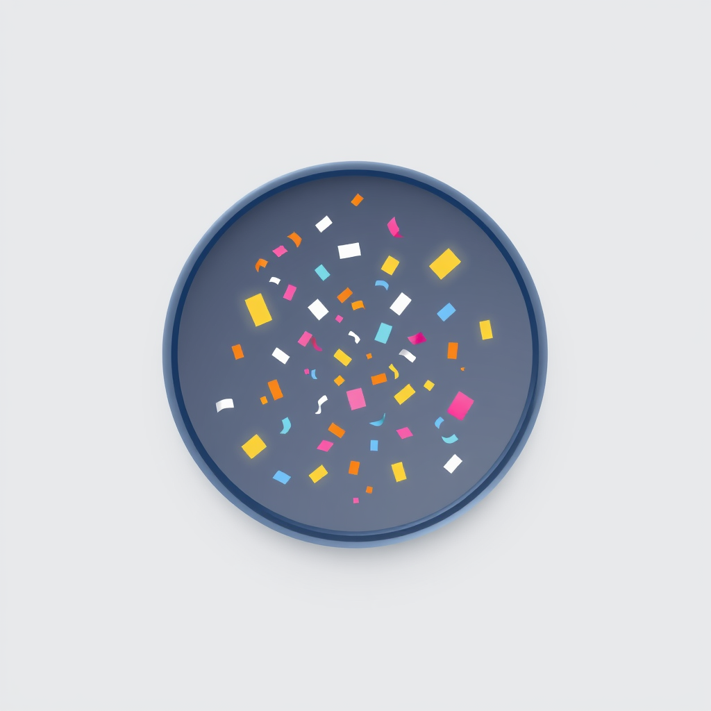 Animated Confetti Icon: Design an icon where confetti pieces burst out from the center and float around briefly before disappearing, creating a sense of celebration.