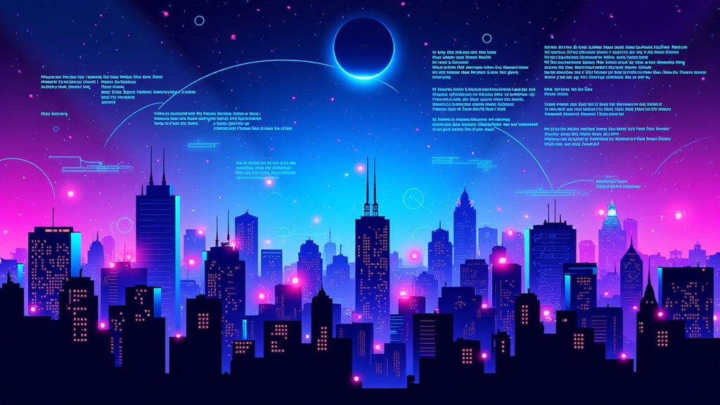 A cyberpunk cityscape silhouette where the 'glitches' are localized, like certain buildings flickering or parts of the sky showing corrupted pixel data, signifying specific system failures.