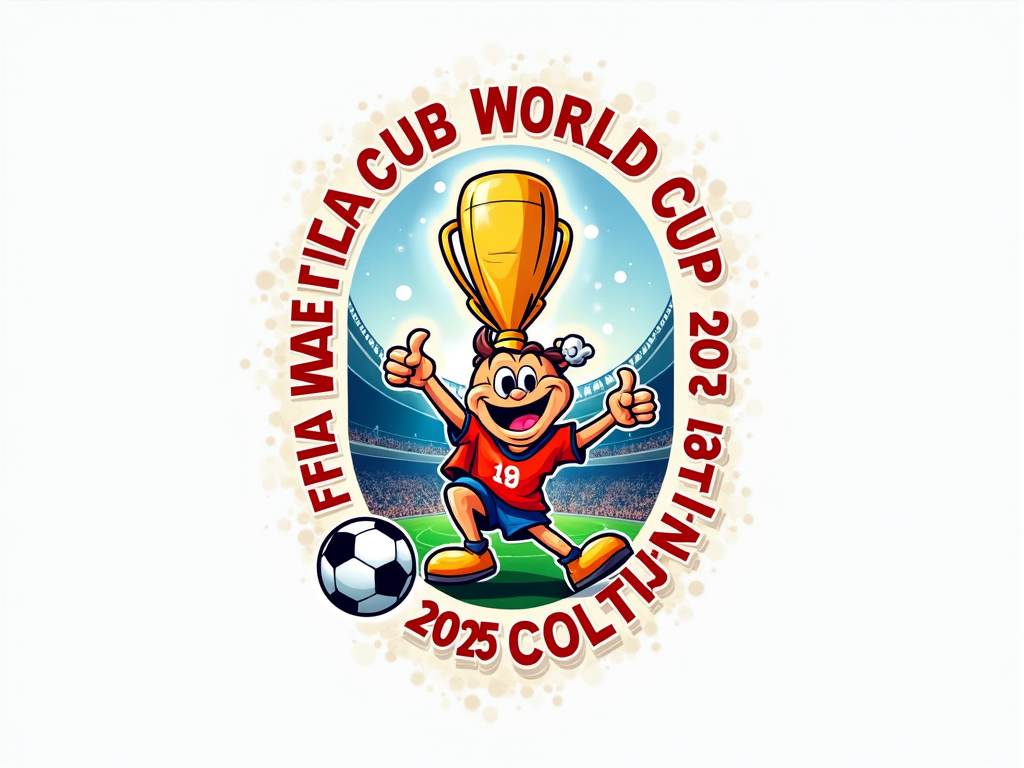 The user's request, translated into English, is: 'FIFA Club World Cup 2025 T-Shirt Designs - Tournament Emblem & Mascot Feature'.