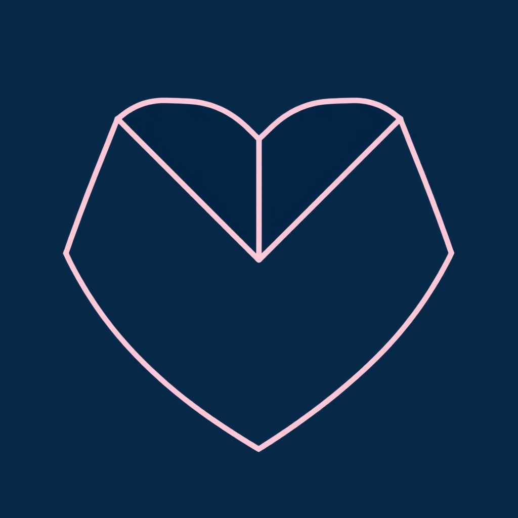 Use clean lines to create a simple, geometric heart shape.