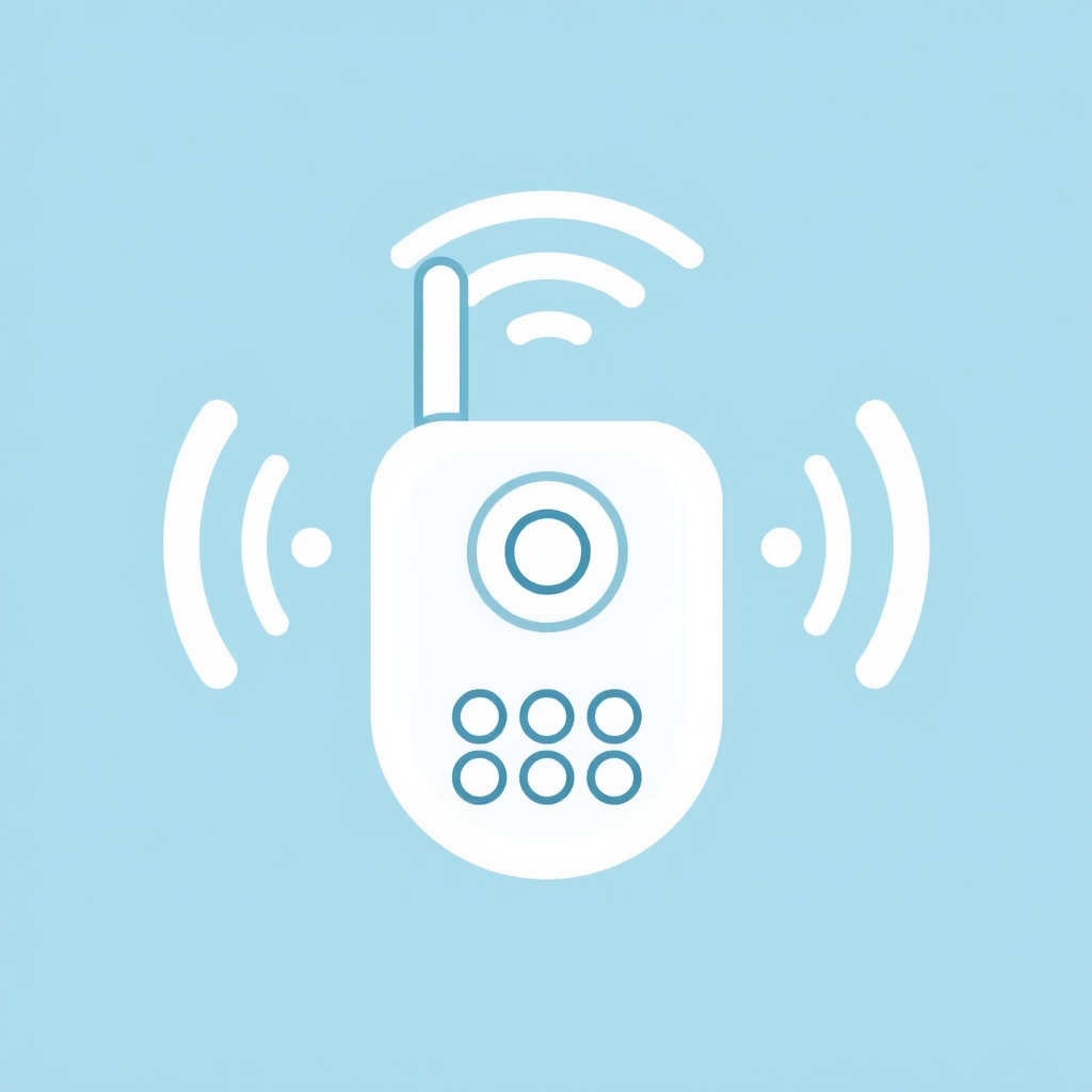 A remote control icon with sound waves emanating from it, indicating voice activation.