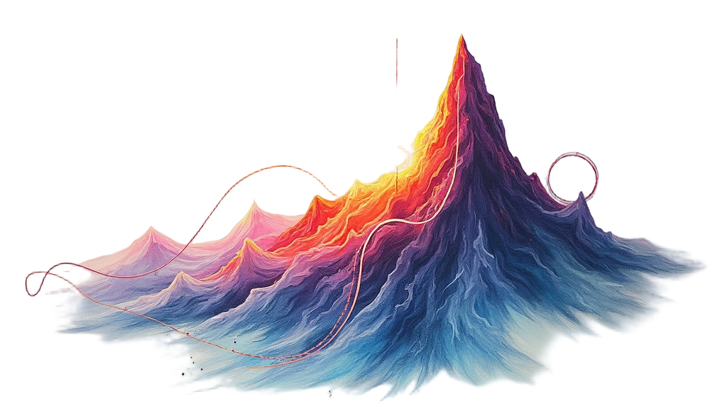 An abstract representation of an energy landscape, with a distinct peak serving as the barrier. A stylized particle, perhaps a glowing orb or a trail of light, is shown passing through this energy peak, where classical physics would prevent it.