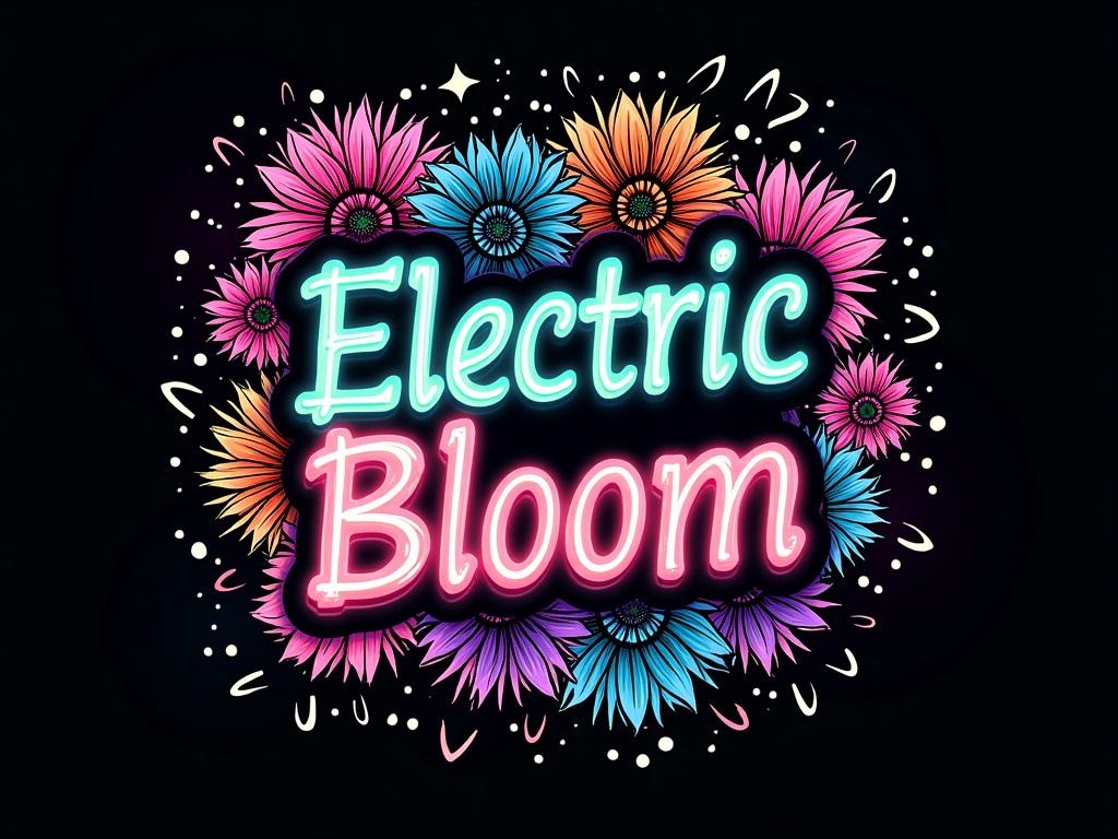 Electric Daisy Carnival T-Shirt Designs - Electric Bloom Typography