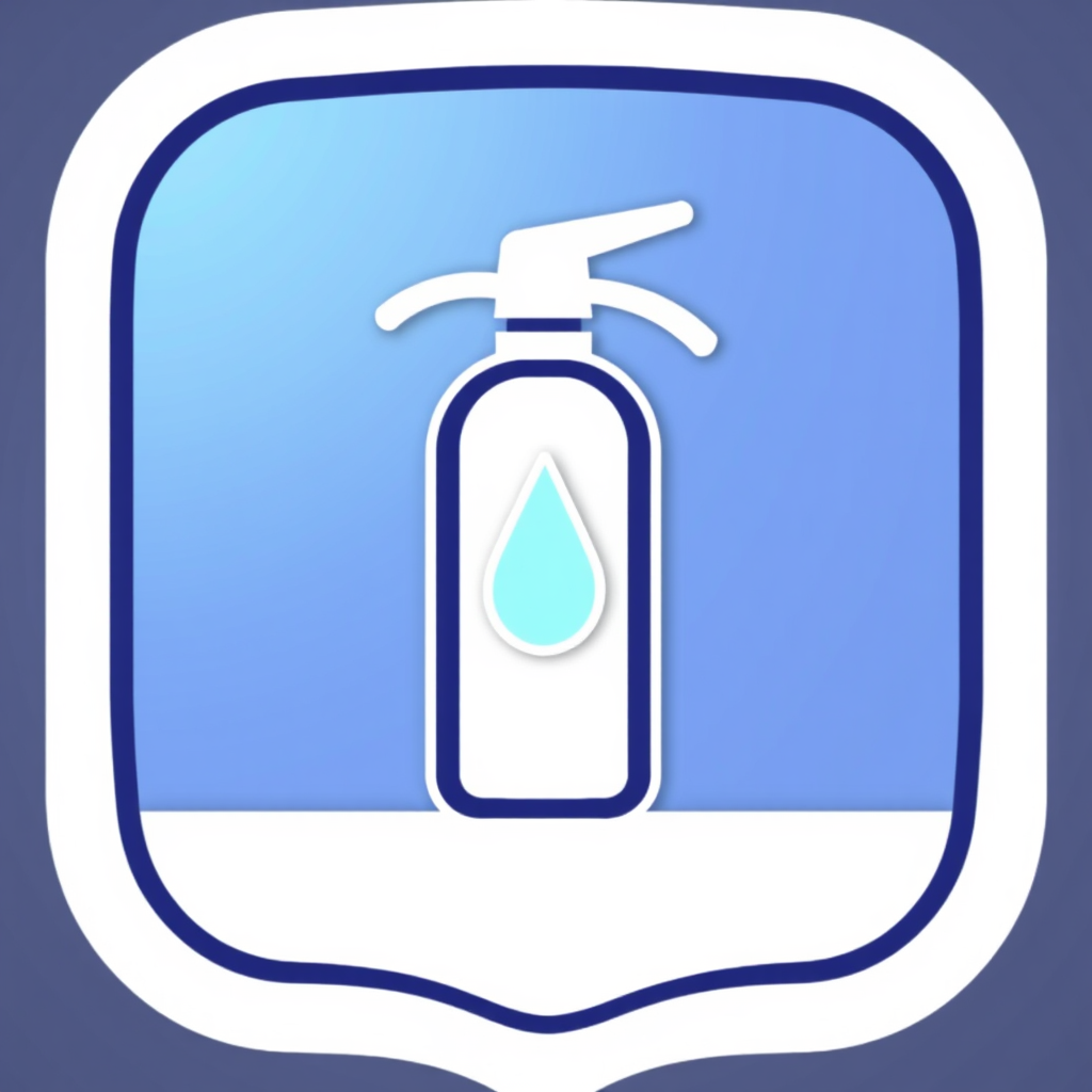 A fire extinguisher icon shaped like a shield with a water droplet inside.