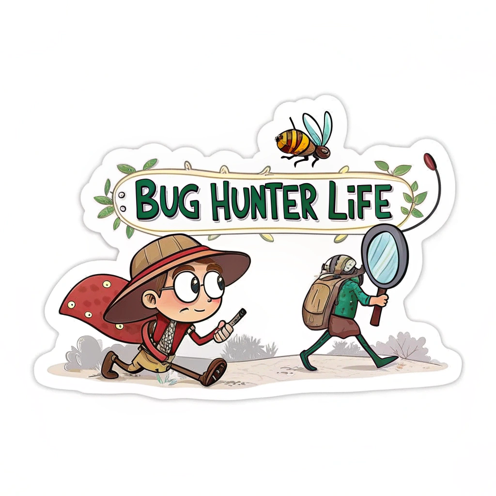 User Request (English): Cybersecurity Sticker Designs - Bug Hunter Life