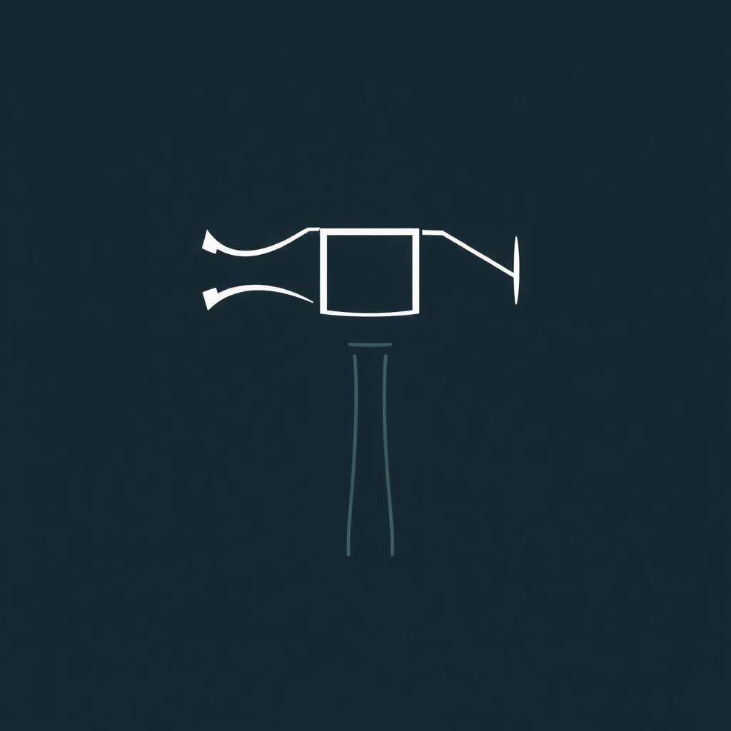 Sub-design Idea 2: A modern logo where the head of a hammer cleverly forms the roofline of a stylized building or house silhouette.