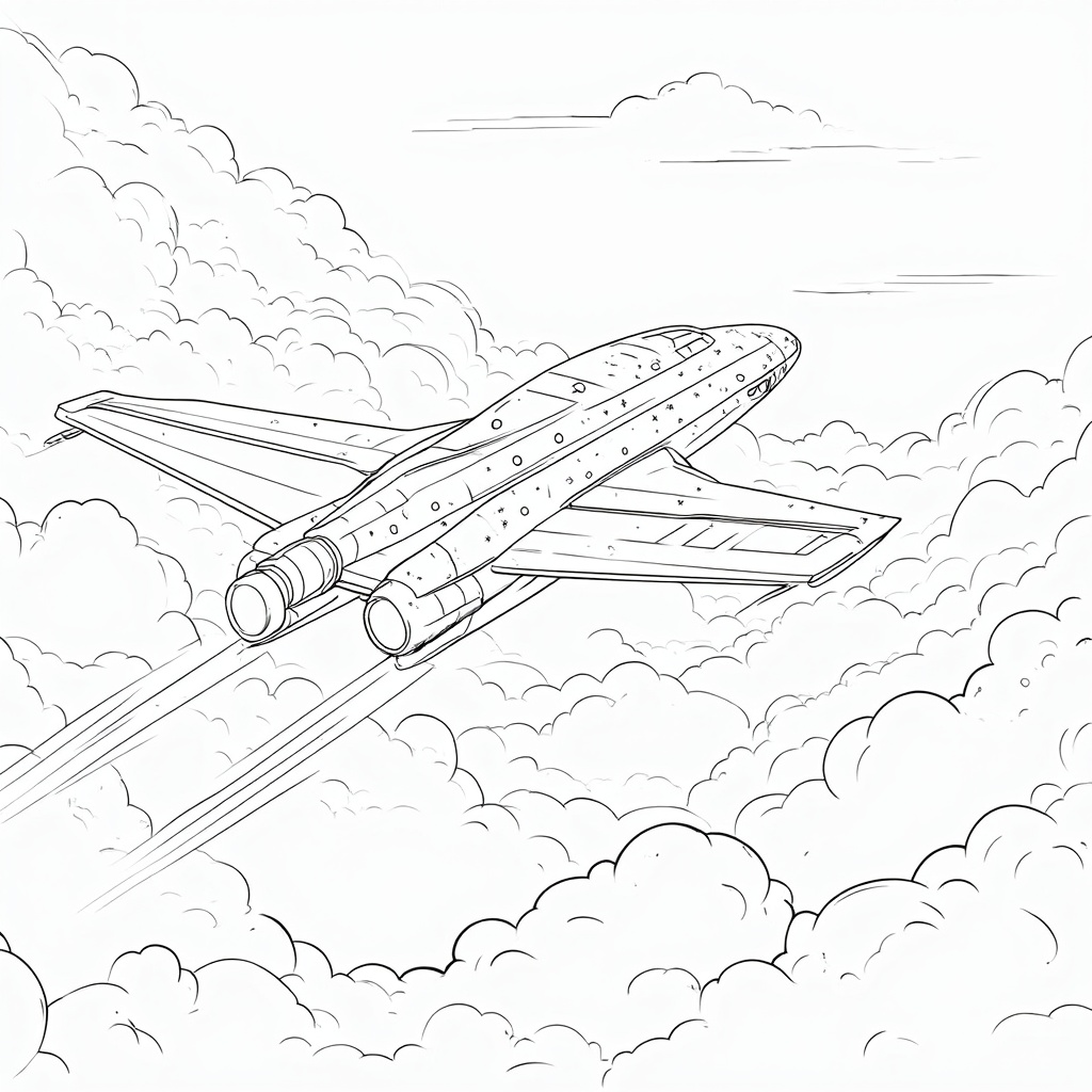 Sub-design Idea 4: Depict the Starliner piercing through a layer of clouds during its ascent. The fiery exhaust could illuminate the cloud edges, creating a dynamic interplay of light, smoke, and cloud textures.