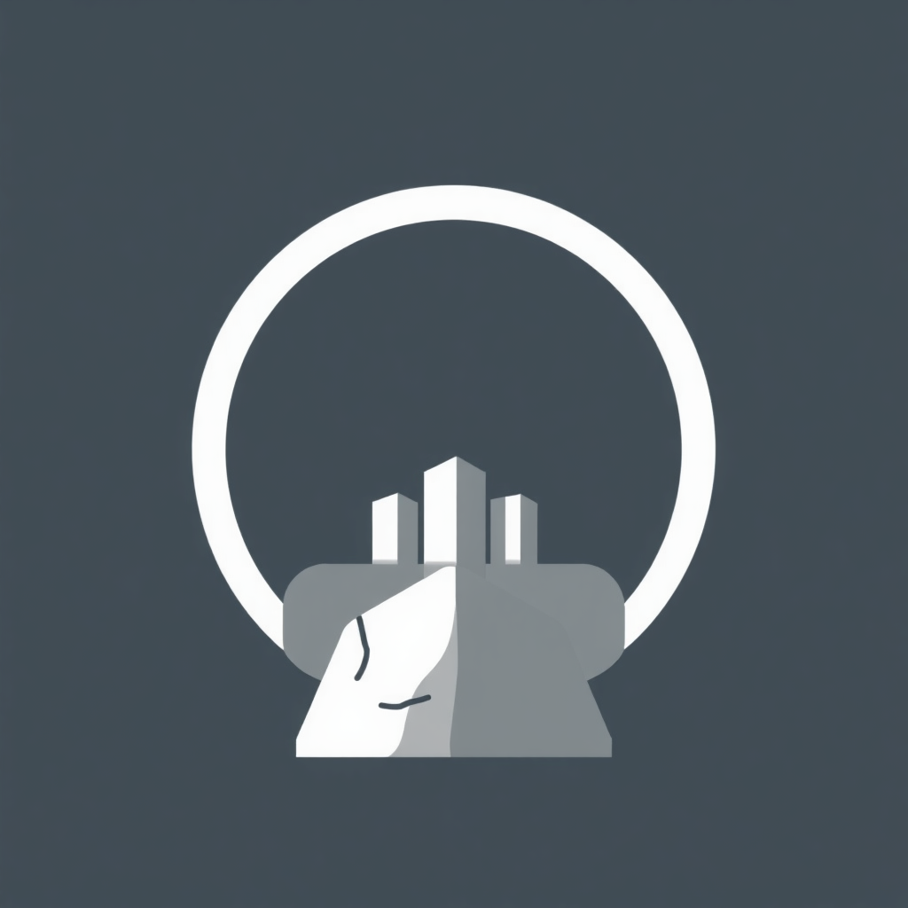 Sub-design idea 3: A design focusing on the foundational aspect, with abstract shapes representing strong bases from which subtle building-like forms emerge upwards.