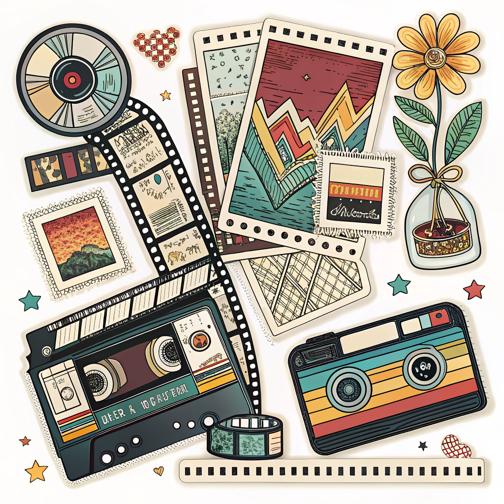 Vintage & Retro Borders: Emulate old film strips, VHS glitch effects, polaroid frames, or scrapbook-style torn paper. Use 70s/80s/90s inspired patterns and color palettes for a nostalgic touch to video content.