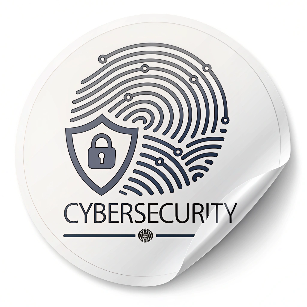Cybersecurity Sticker Designs - Digital Fingerprint Secure Access