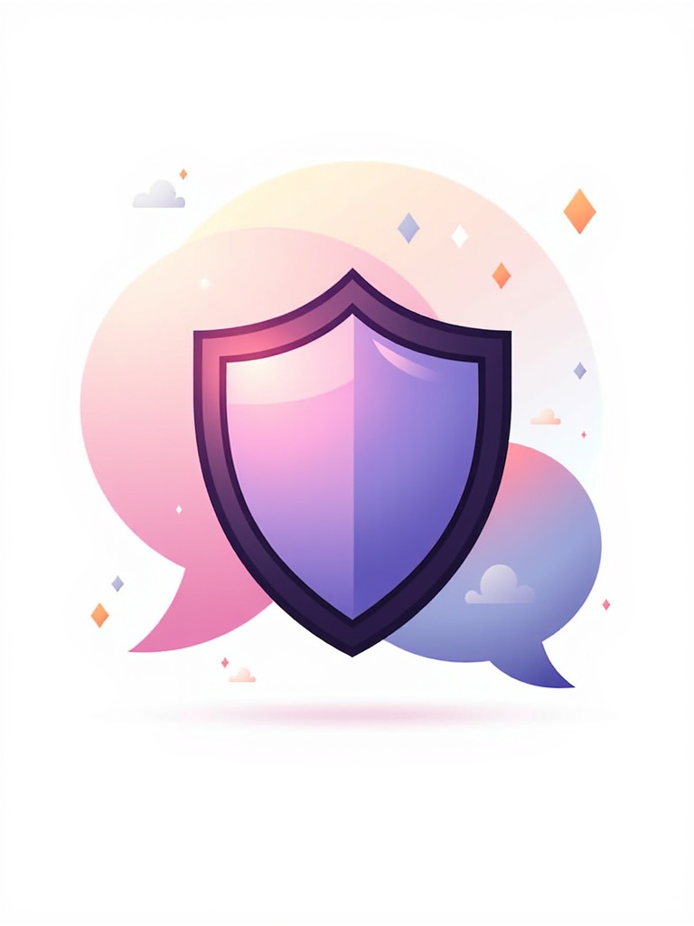 Icon Idea: A shield icon subtly integrated with a generic social media app logo or chat bubble.