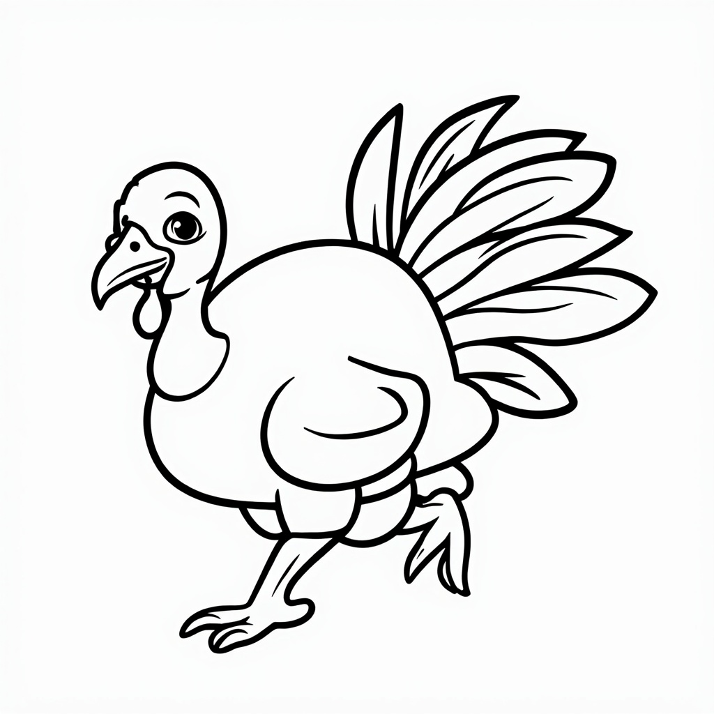 A basic turkey illustration balancing on its legs, ready to run or waddle.