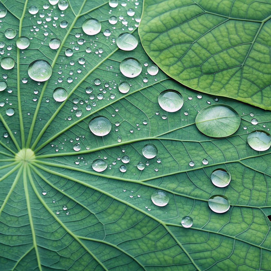 Water-repellent textile surfaces inspired by the lotus leaf effect (superhydrophobicity), achieved through surface texture modifications rather than PFC coatings, promoting a non-toxic approach to performance wear.