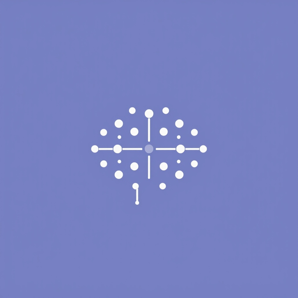 Minimalist icons depicting abstract brain or circuit patterns made of simple dots and lines to signify AI thought processes.