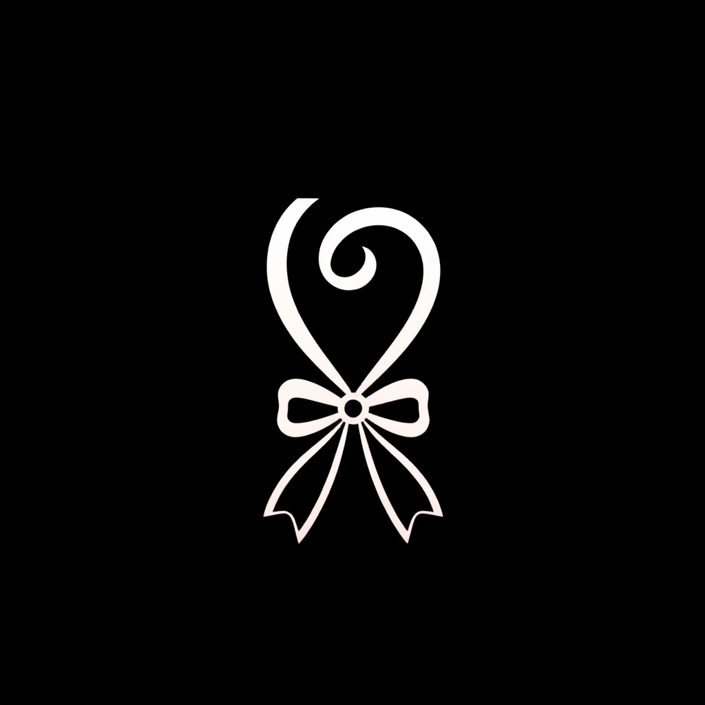 An abstract swirl icon using flowing lines that mimic a ribbon, ending in a small bow shape. This would make it more simplistic and iconic.