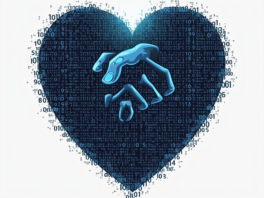A design using binary code (0s and 1s) to subtly form a powerful image like clasped hands or a shield, representing strength in unity. The phrase 'Tech Sisterhood: Our Code of Support' integrated.