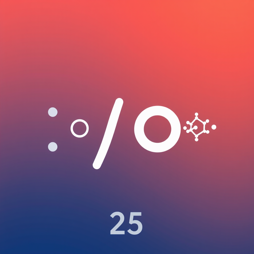 Evolving Forms: The icon starts as a simple 'I/O' but continuously morphs through various abstract shapes and patterns, suggesting the adaptive and ever-changing nature of generative AI, before resolving back or hinting at '25'.