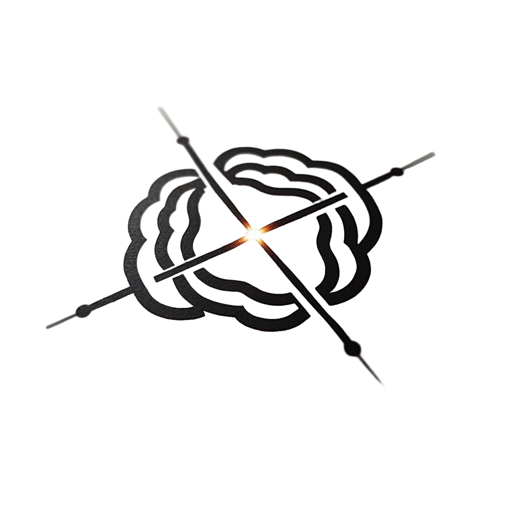 Simple logo: An abstract representation of a brain formed by two interconnected, stylized letter 'C's (for Circuit), with a central glowing node signifying the 'fusion' point or core intelligence.