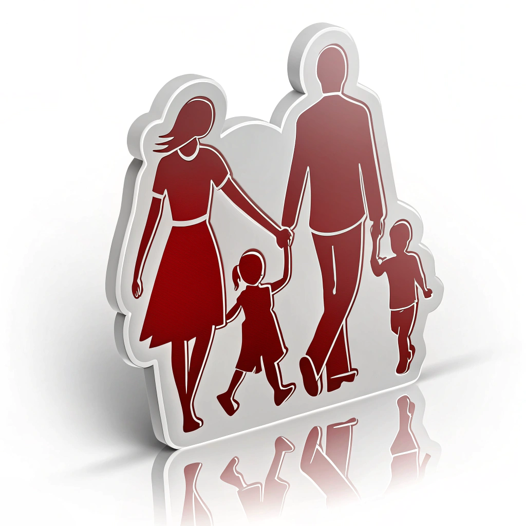 Reflective Family Silhouette: Stick figures representing family members, made with reflective material.