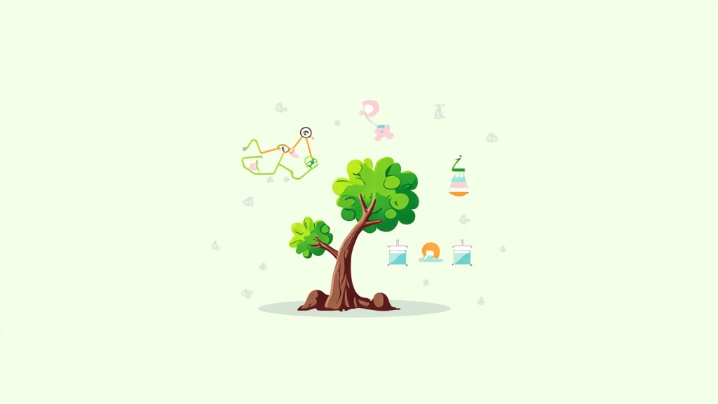 Interactive Growth Visualization: Design an illustration that shows a sapling growing into a mature tree, with visual elements representing the amount of carbon captured at different stages of its life. This could be a series of images or a single dynamic composition.