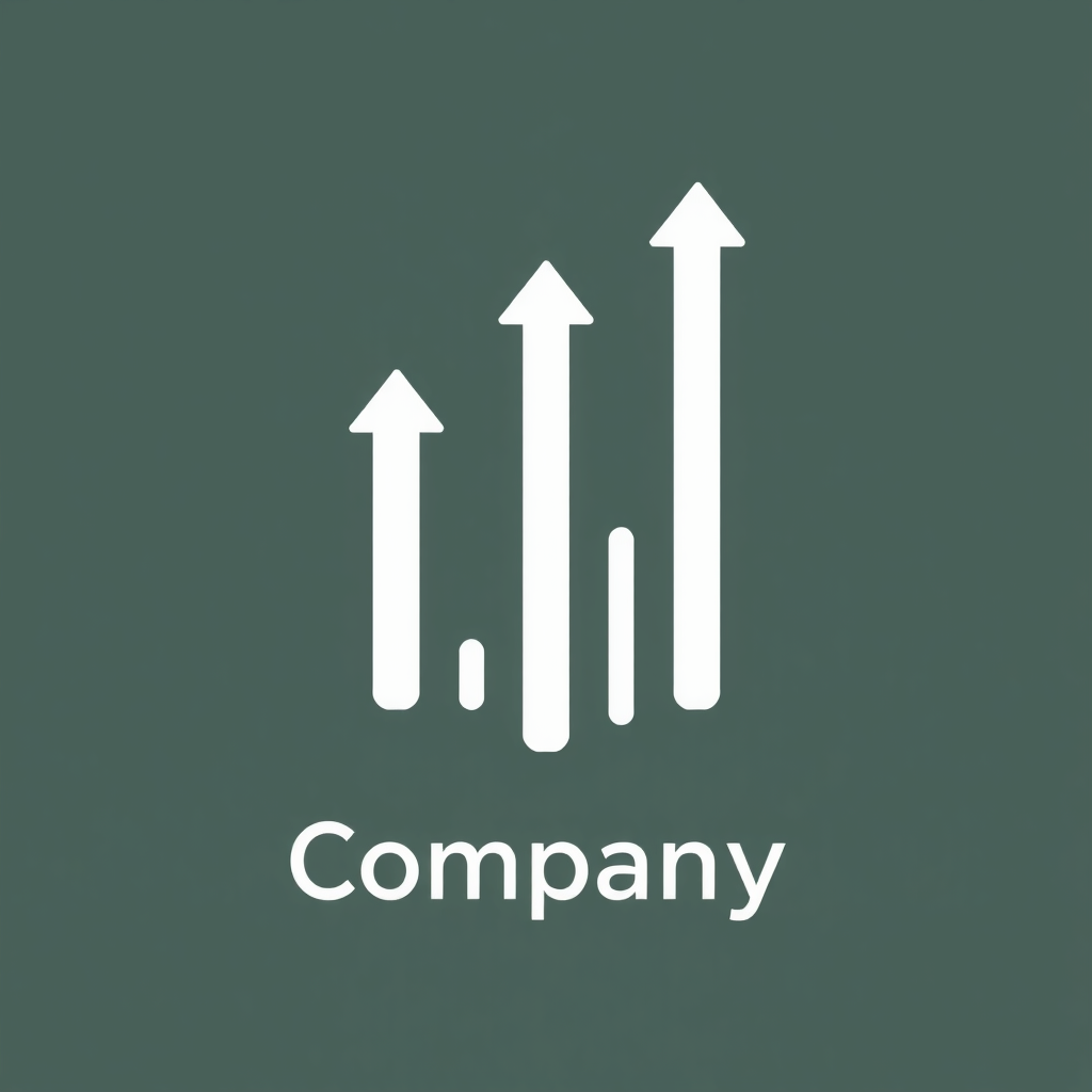 A minimalist icon of three parallel vertical bars of increasing height, forming a simple step-like structure pointing upwards, which can be combined with the company name.