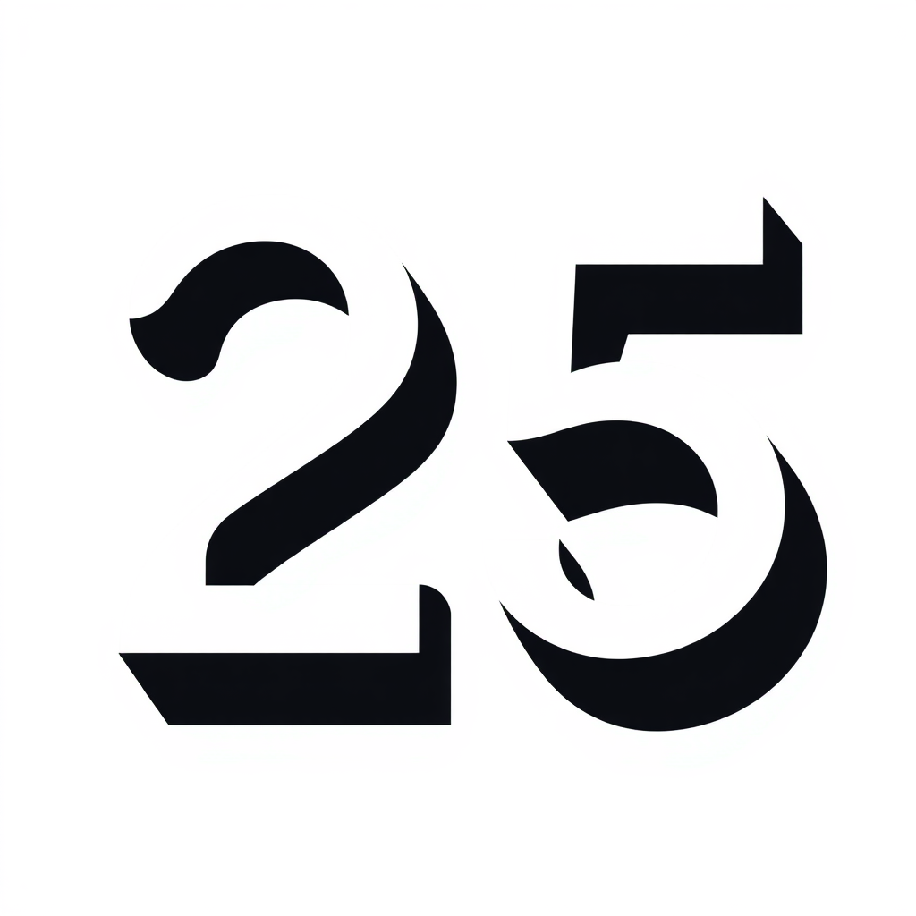 Sub-Design 4 (Voice of '25): '2025' is dominant. The negative space within the '0' or the curves of the '2' and '5' could subtly form a speech bubble or megaphone shape, symbolizing the 'Typographic Statement' and giving voice to 'Labor Power'.