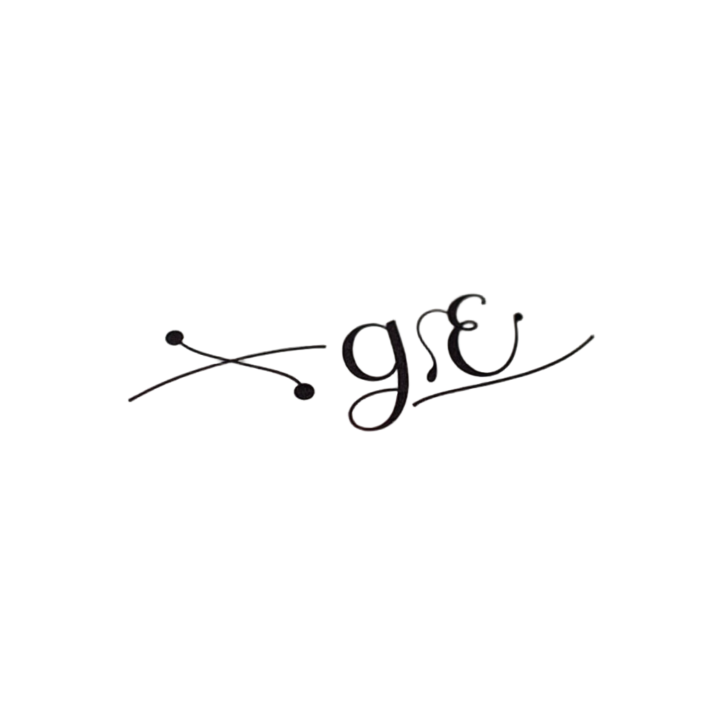 Simple logo idea: Two minimalist dots, one filled and one hollow, connected by an elegant, sweeping arc. This arc could subtly incorporate initials like 'QE' or form part of a more abstract brand mark symbolizing connection.