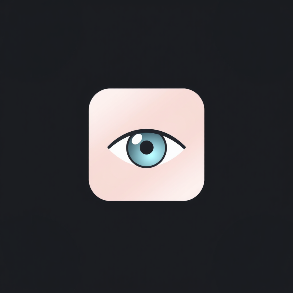 Sub Design Idea 2: Interactive Viewfinder Gaze - A stylized, minimalist viewfinder (corner brackets or a simple square/circle frame). Inside this frame, a dynamic element, such as a gently shimmering gradient or a stylized eye that animates slightly (as if looking around), indicates AR potential. Tapping activates the filter.