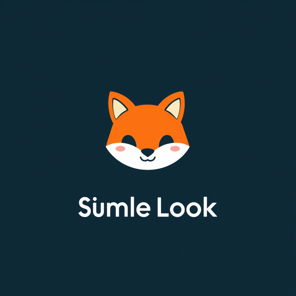 Simple Logo Idea: A clean, iconic character mark featuring a single, cute animal or creature head (e.g., a smiling fox, a cheerful robot, or a friendly monster) designed with bold, rounded lines and minimal distracting details, using a bright and limited color palette. The expression should be overtly friendly and playful, suitable for versatile application as a brand mark.