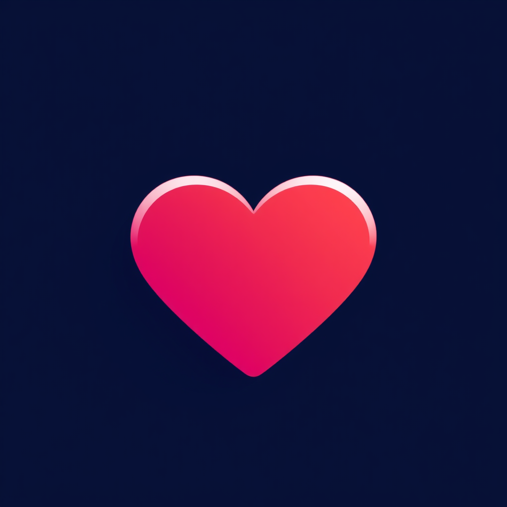 A simple heart icon with a subtle gradient to give it a modern feel.