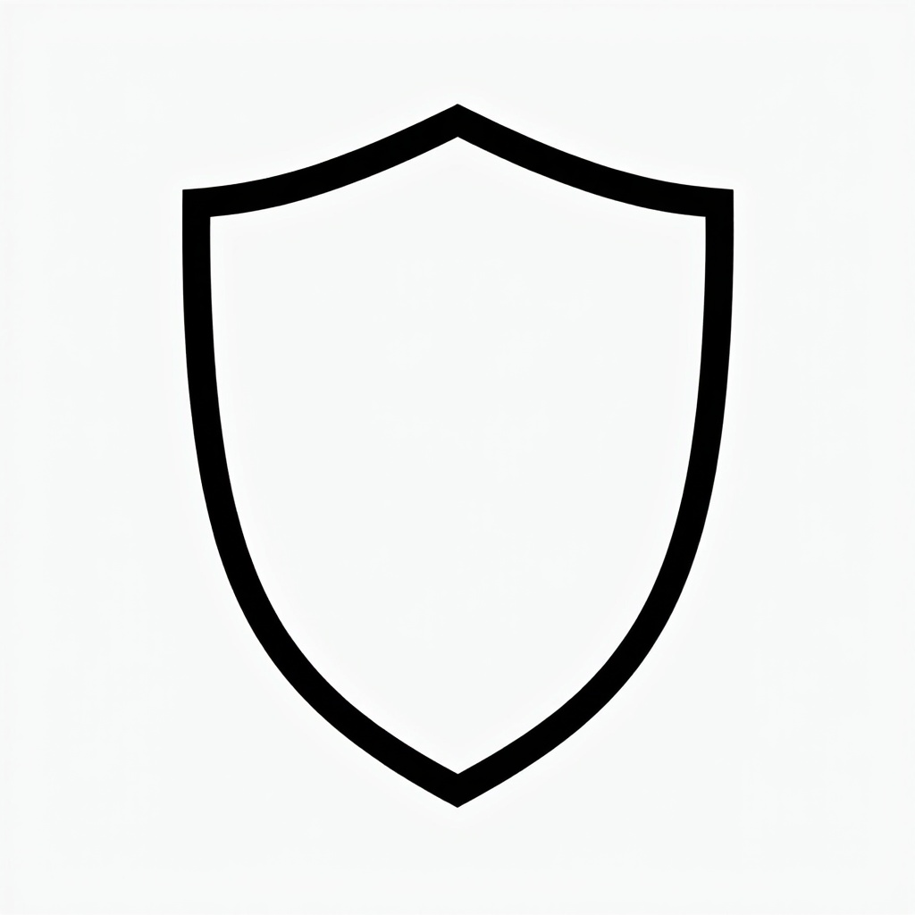Simple icon/logo idea: A blank shield shape with a bold, simple outline, ready to be filled.