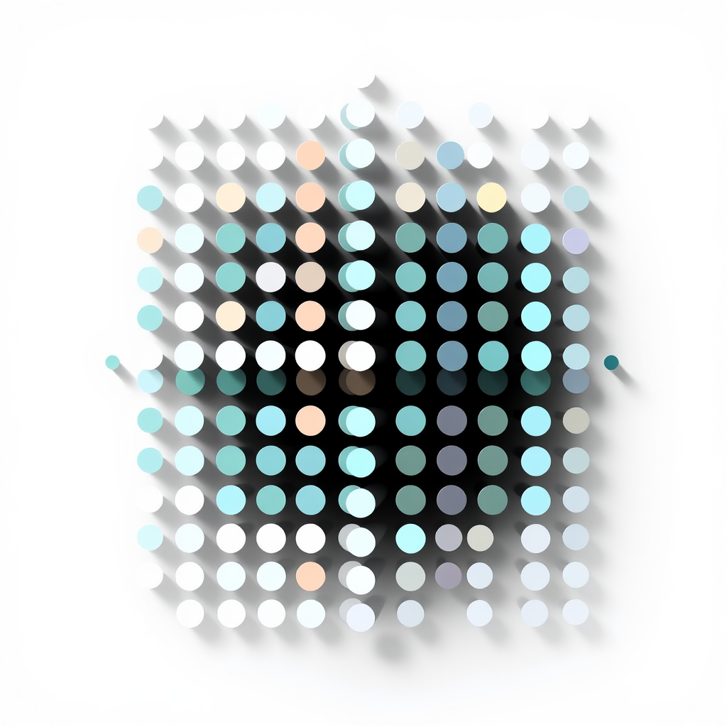 Code Matrix Bloom Icon: An abstract representation of a grid or matrix where individual cells or elements (pixels, simple symbols) progressively change state (color, shape) to 'grow' an emergent complex pattern across the surface, visualizing computation leading to design.