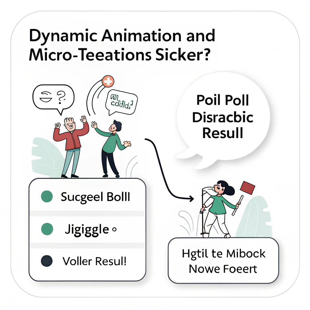Dynamic Animation & Micro-interactions: Design poll/quiz stickers with engaging entry animations for options, hover/tap feedback, and theatrical result reveals. Simple icon concept: A speech bubble poll sticker where options subtly pulse or jiggle to invite clicks.
