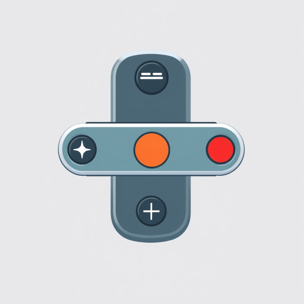 A remote control icon featuring a prominent 'laser' button with a red dot, signifying its dual functionality.