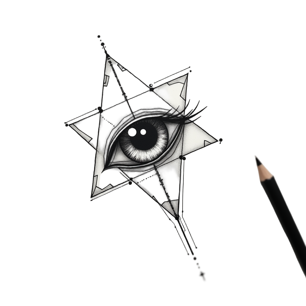Icon Idea: A minimalist icon featuring a stylized cybernetic eye with a single circuit line detail, enclosed within a simple, bold triangle.