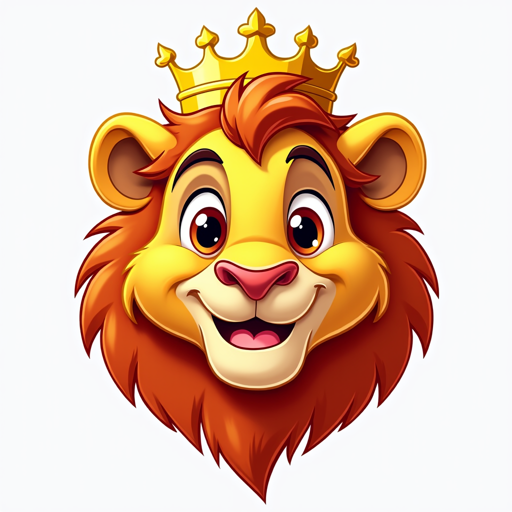 A simple icon of a lion's head, with a stylized mane that resembles a crown, suitable for a logo or an app icon