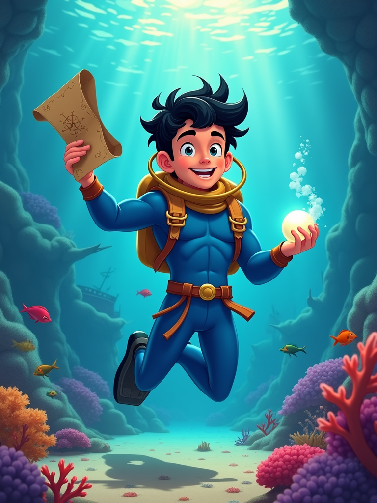 The apprentice uses the traditional skills of pearl diving to solve mysteries and help his community, such as locating a lost ship or finding a rare medicinal coral.